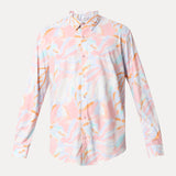 Men Shirt Print Pink Slim Fit