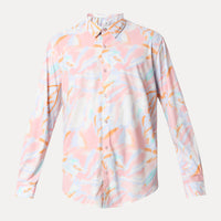 Men Shirt Print Pink Slim Fit