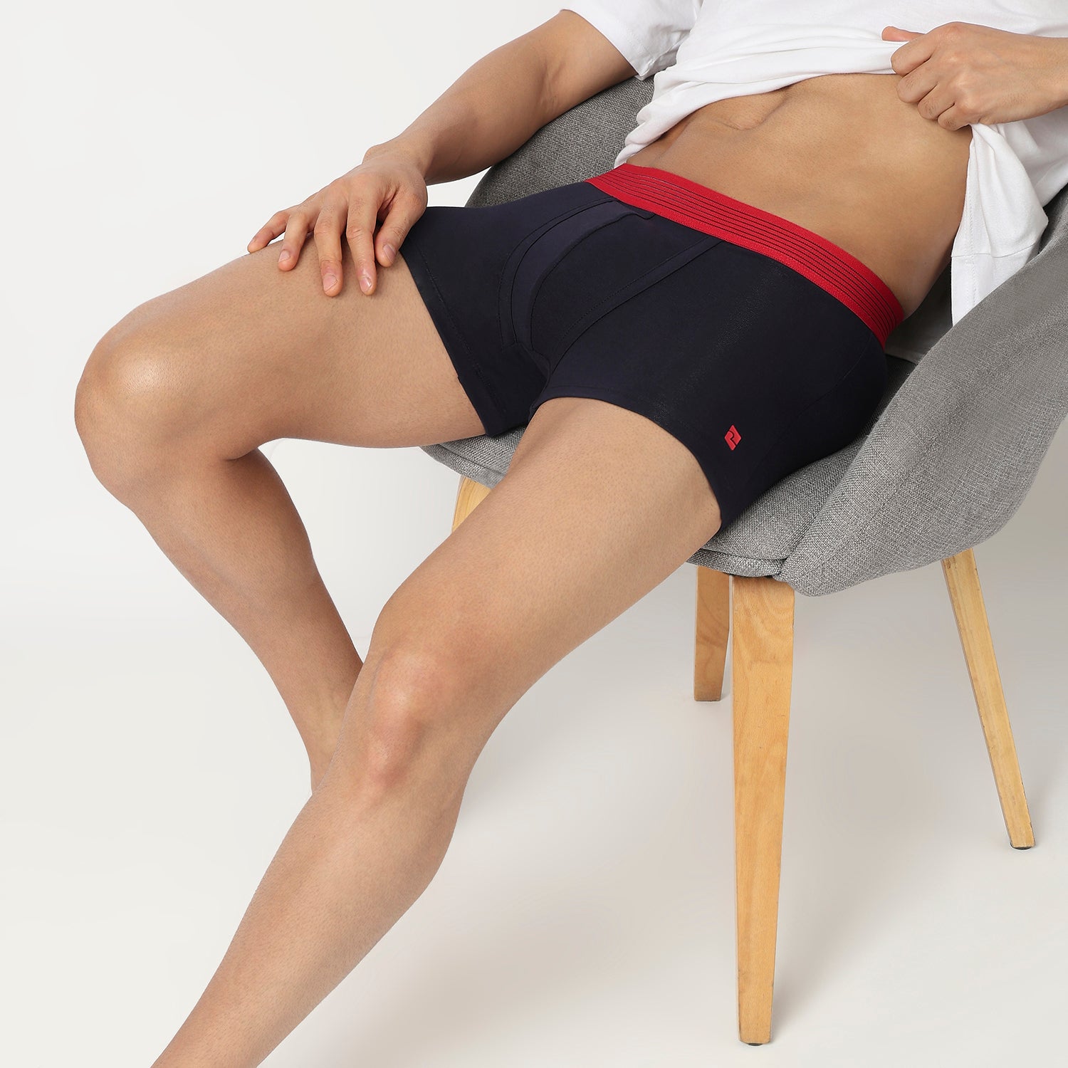 Underjeans Pack of 3  Cotton Blend Solid Mid-Rise Trunks