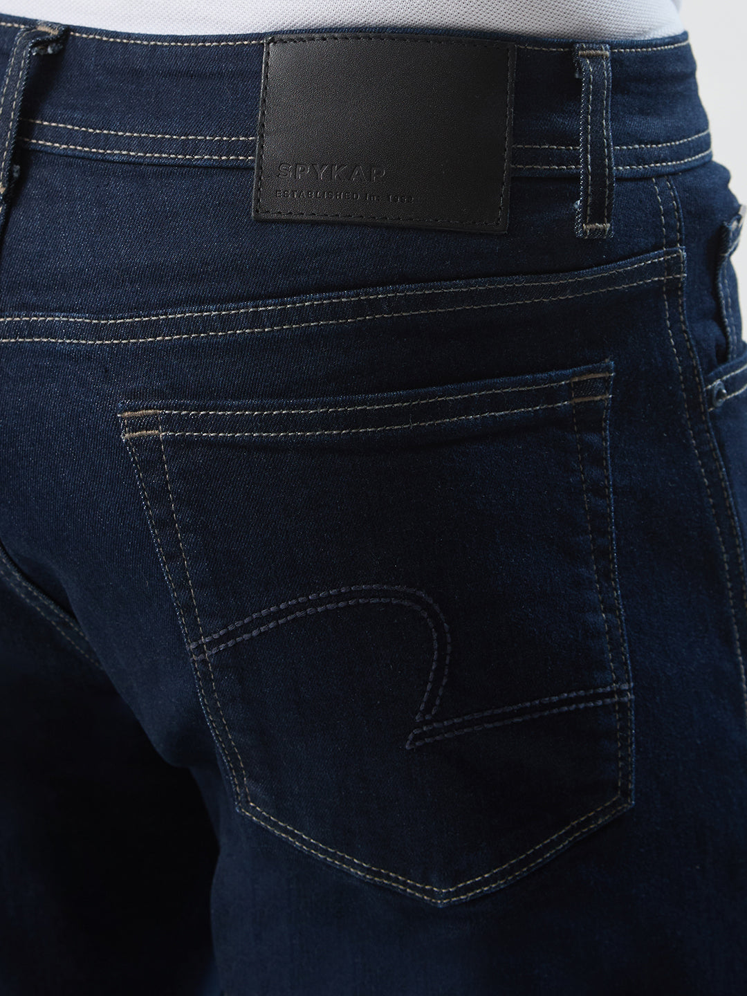 Spykar Raw Blue Comfort Fit Mid Rise Jeans For Men