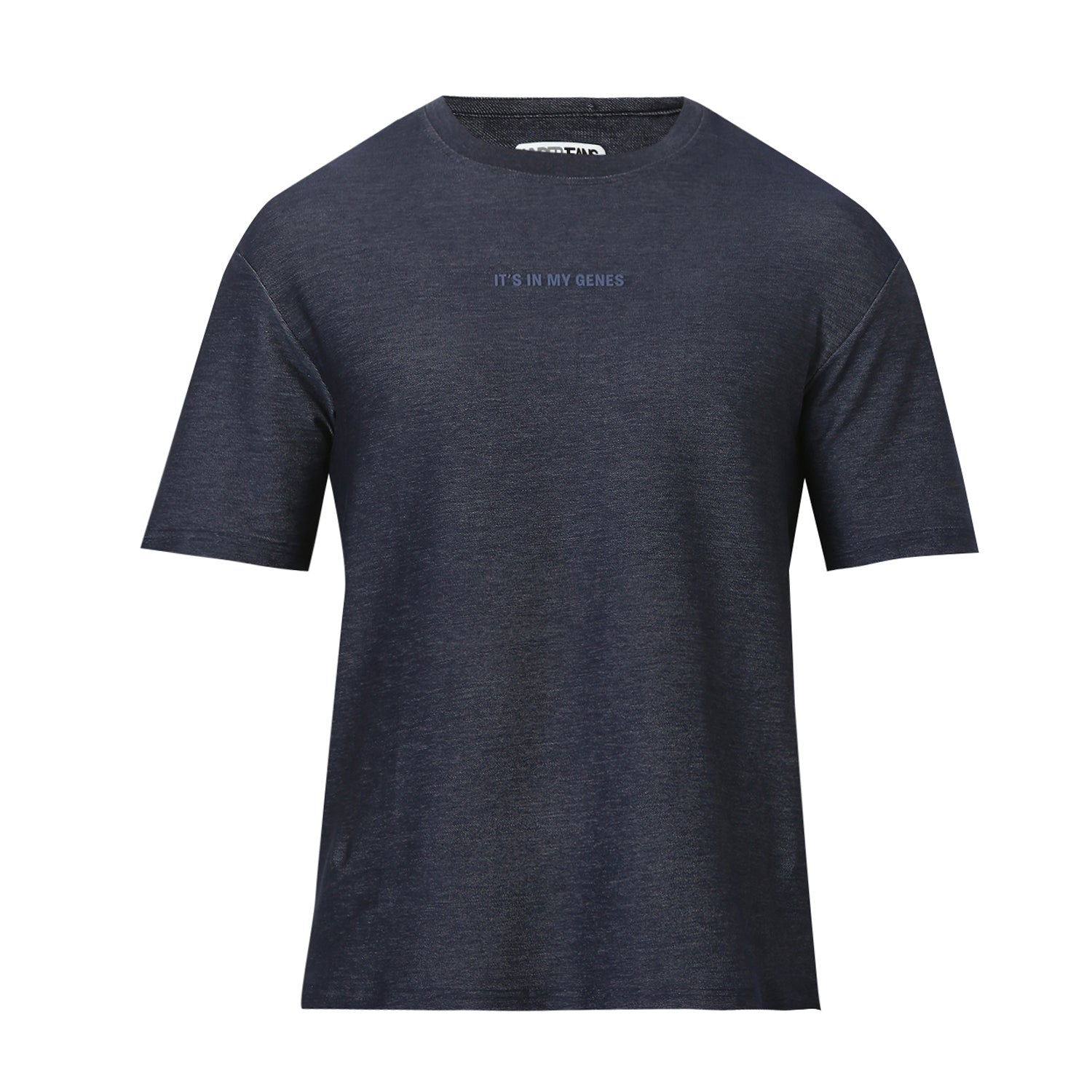 UnderJeans by Spykar Men Basic Dark Denim Blue Oversized T-Shirts