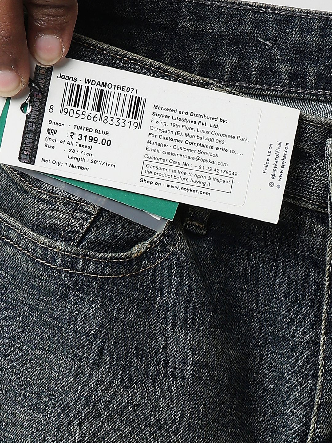 Spykar Tinted Blue Mid Rise Mom Fit Casual Jeans For Women