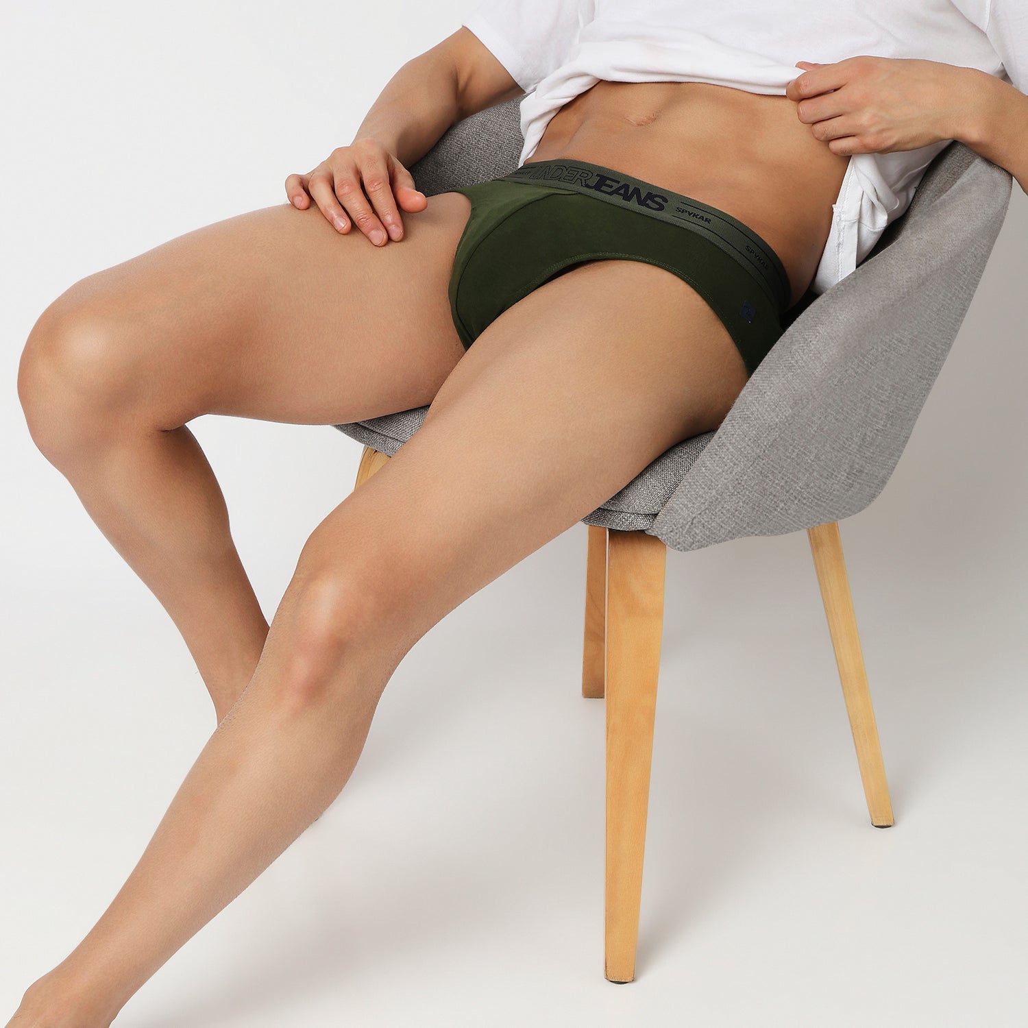 Underjeans Pack of 2  Cotton Blend Solid Mid-Rise Briefs