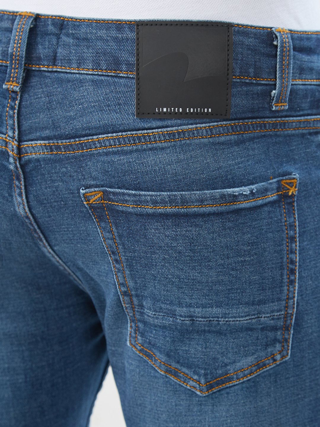 Men Kano Jeans Slim Fit Dark Blue Mid Rise