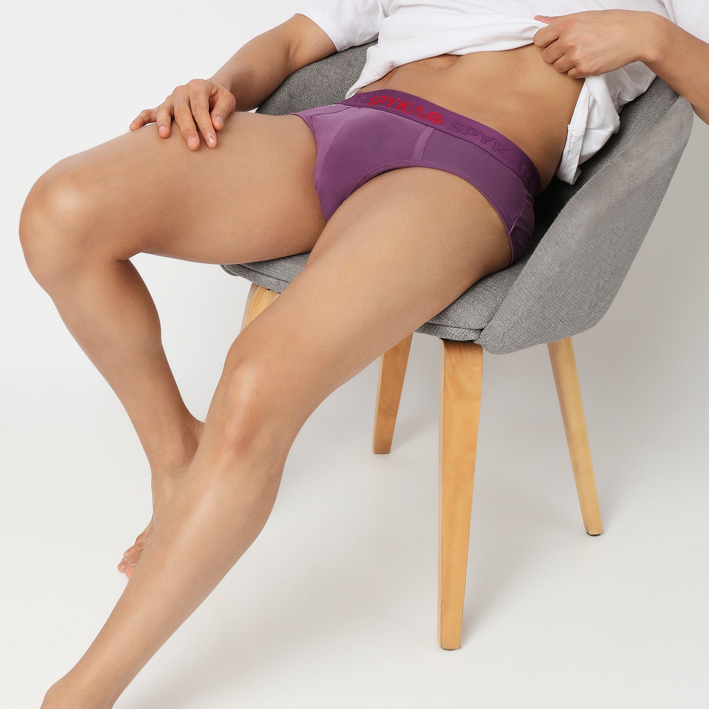 Underjeans Pack Of 2 Cotton Blend Solid Mid-Rise Briefs