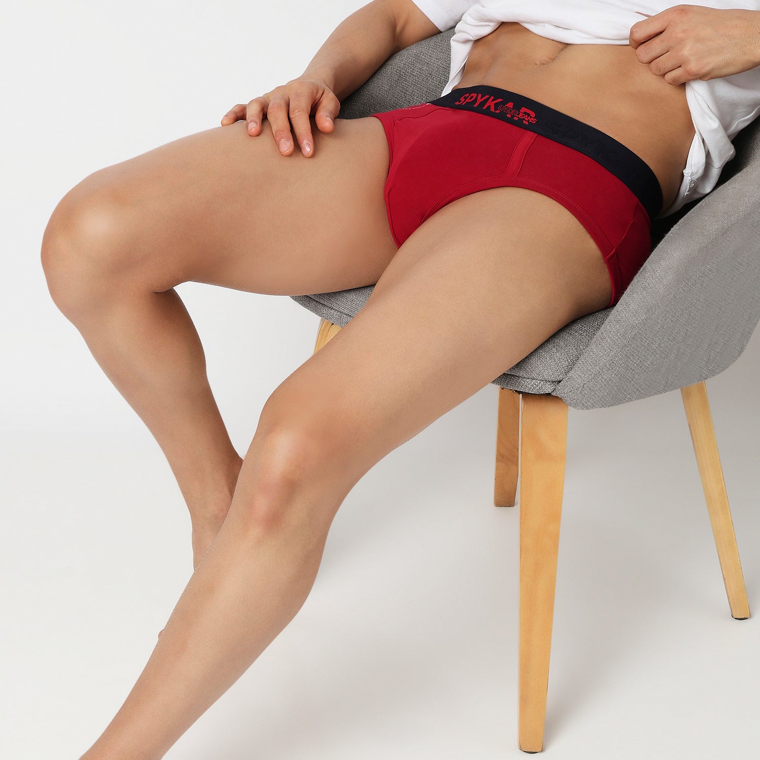 Underjeans Pack of 2  Cotton Blend Solid Mid-Rise Briefs