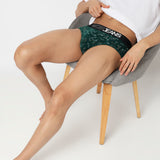 Underjeans Pack Of 2 Cotton Blend Print Mid-Rise Briefs