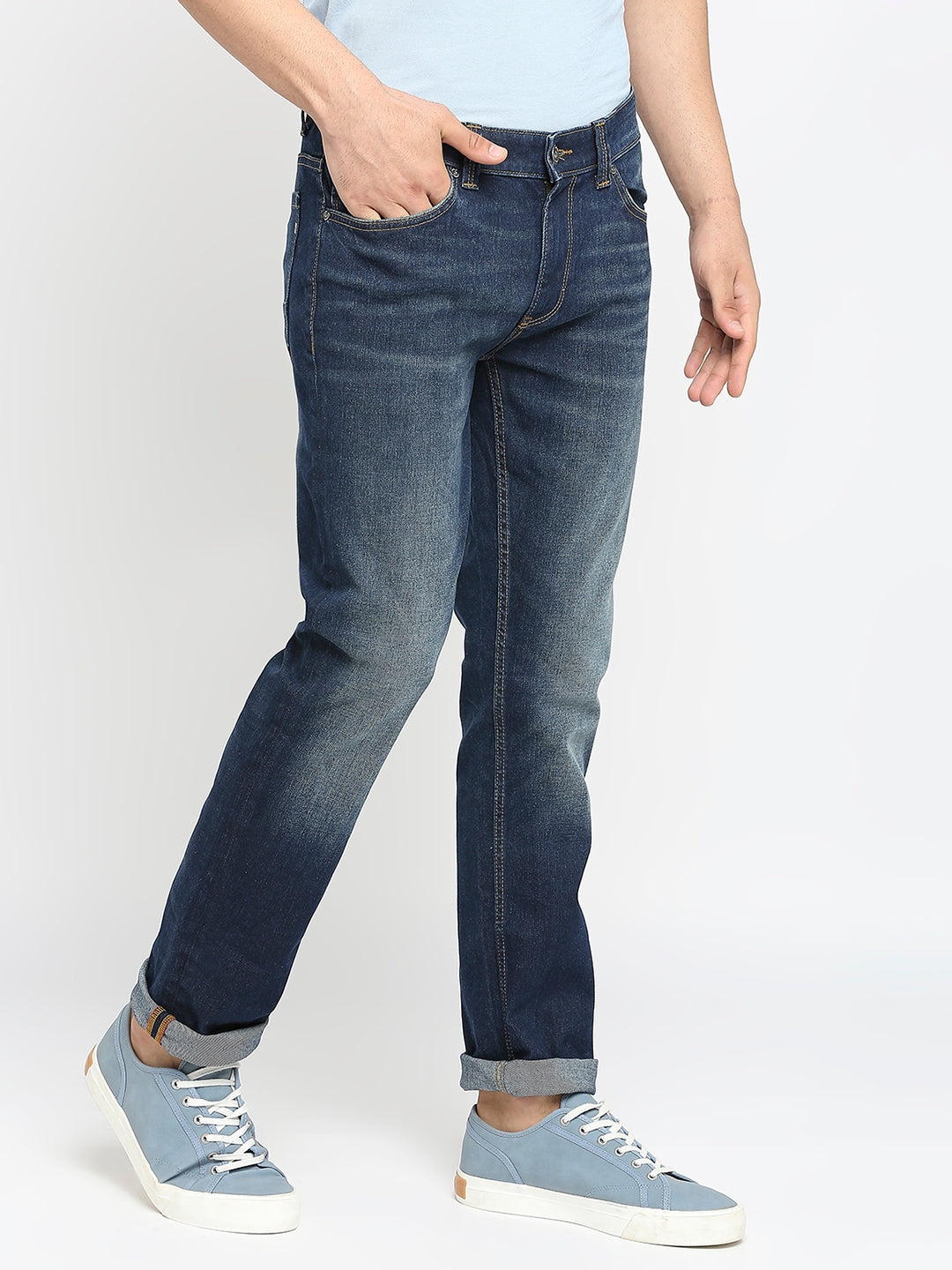 Spykar Men Mid-Rise Light Fade Medium Shade Jeans