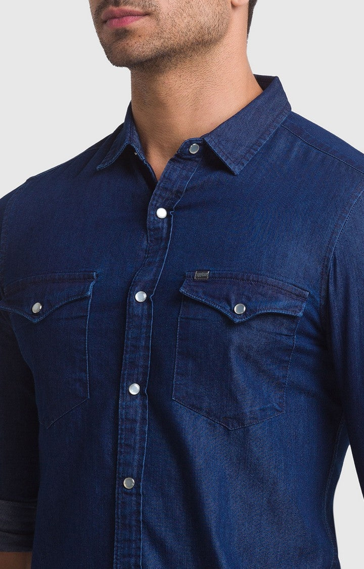 Spykar Men Blue Slim Fit Casual Shirt