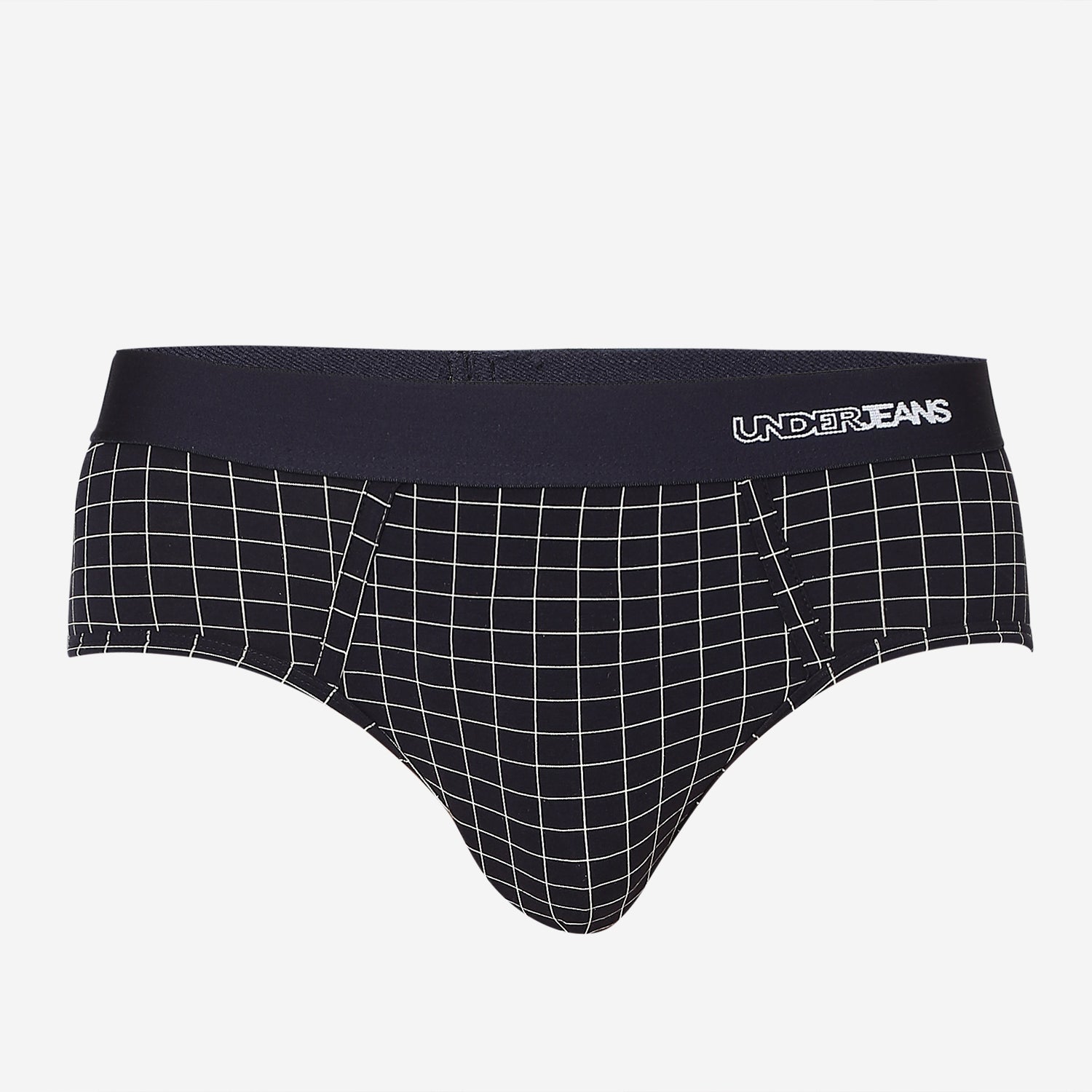 UnderJeans by Spykar Men Basic Dark Grey Checks Ultrasoft Briefs
