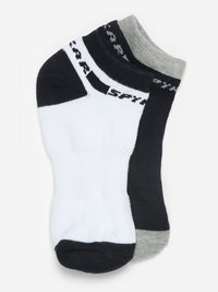 Pack Of 2 Navy Grey Solid Mens Ankle Length Socks