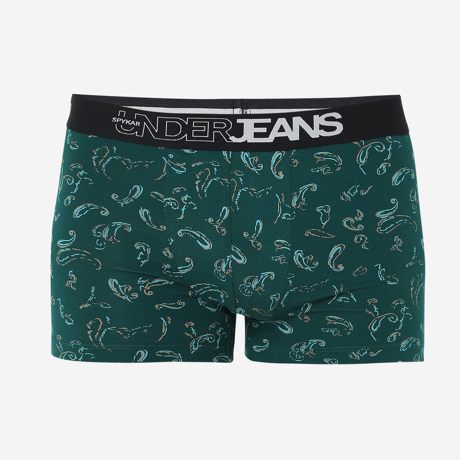 UnderJeans by Spykar Men Basic Bottle Green Ultrasoft Trunks