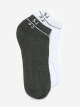 Pack Of 2 Antra White Solid Mens Ankle Length Socks