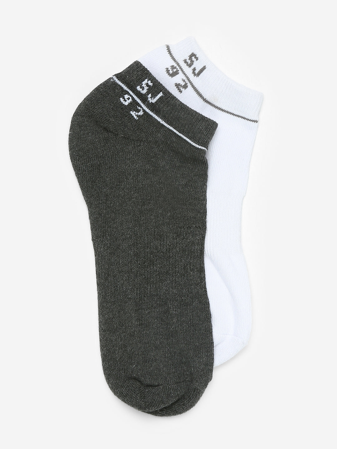 Pack Of 2 Antra White Solid Mens Ankle Length Socks