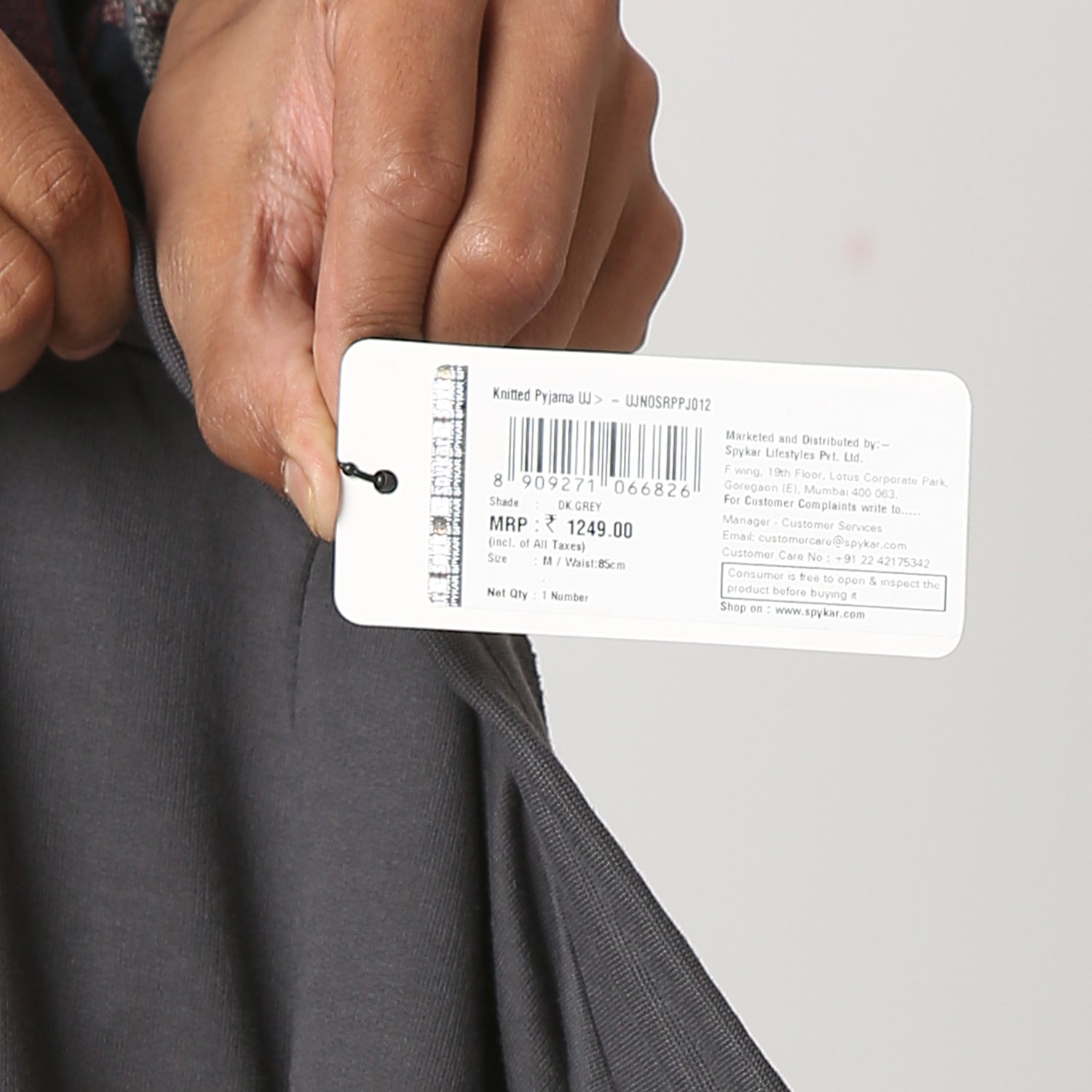 UnderJeans by Spykar Men Basic Dark Grey Lounge Pants