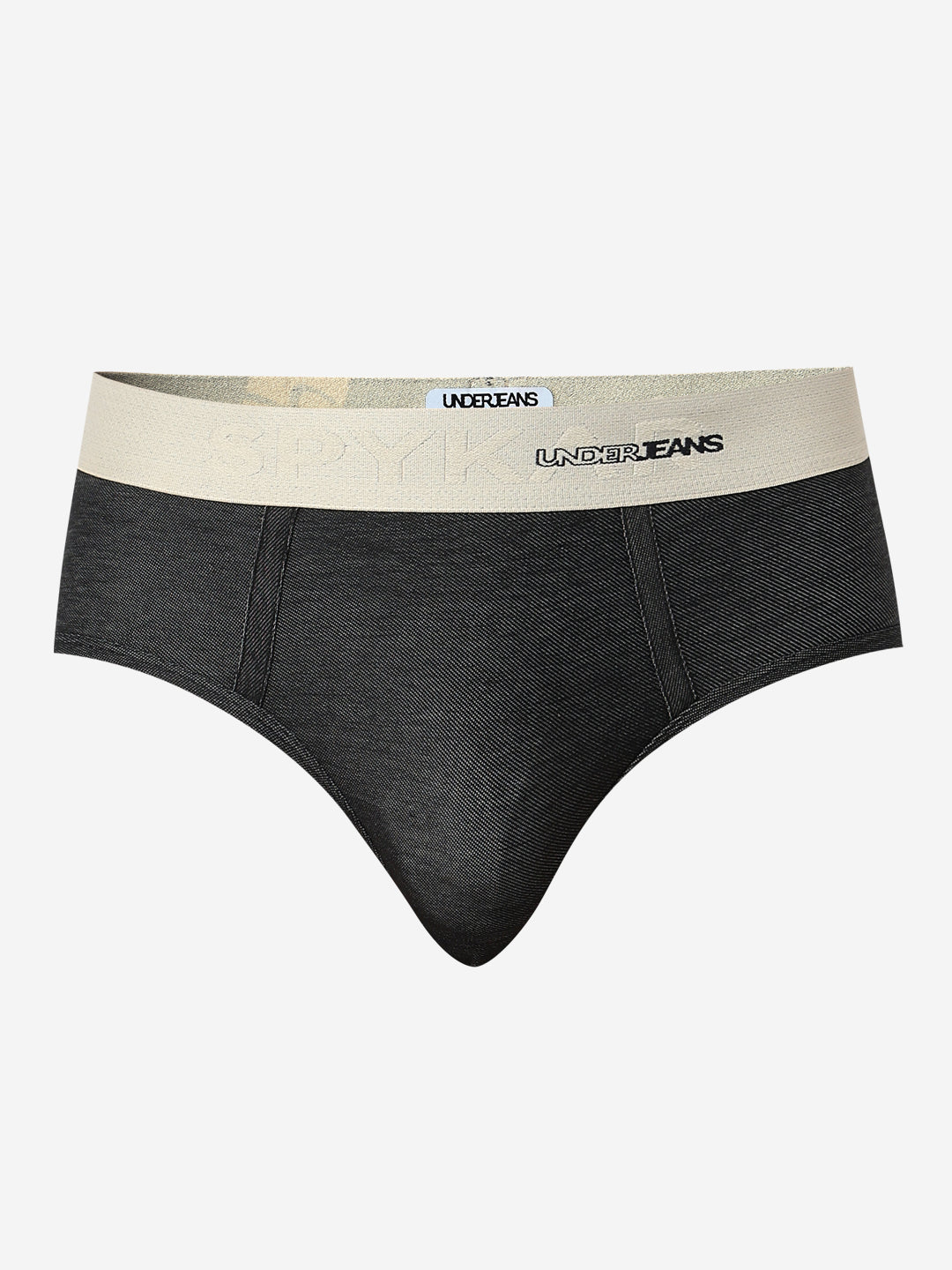 Underjeans by Spykar Men Dark Denim Black Regular Fit Ultrasoft Briefs