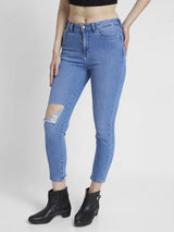 Women Amora Jeans Mom Fit Light Blue Mid Rise