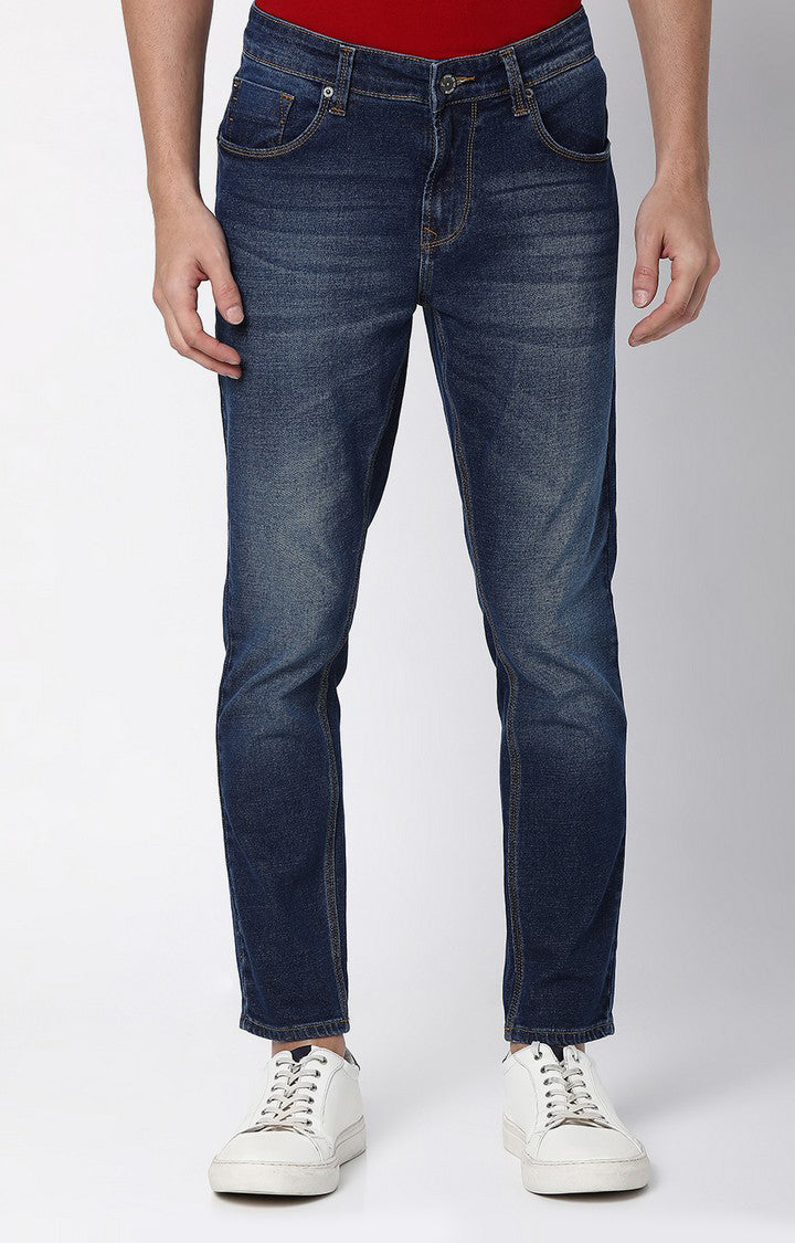 Spykar Men Dark Blue Cotton Slim Fit Tapered Length Jeans (Kano)