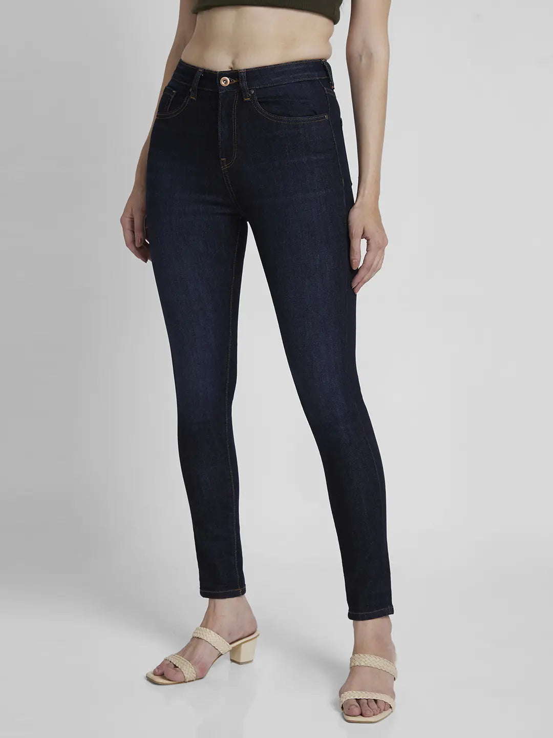 Women Alexa Jeans Super Skinny Fit Dark Blue High Rise