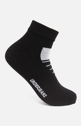 Men Premium Black Ankle Length (Non Terry) Single Pair Of Socks- Underjeans By Spykar