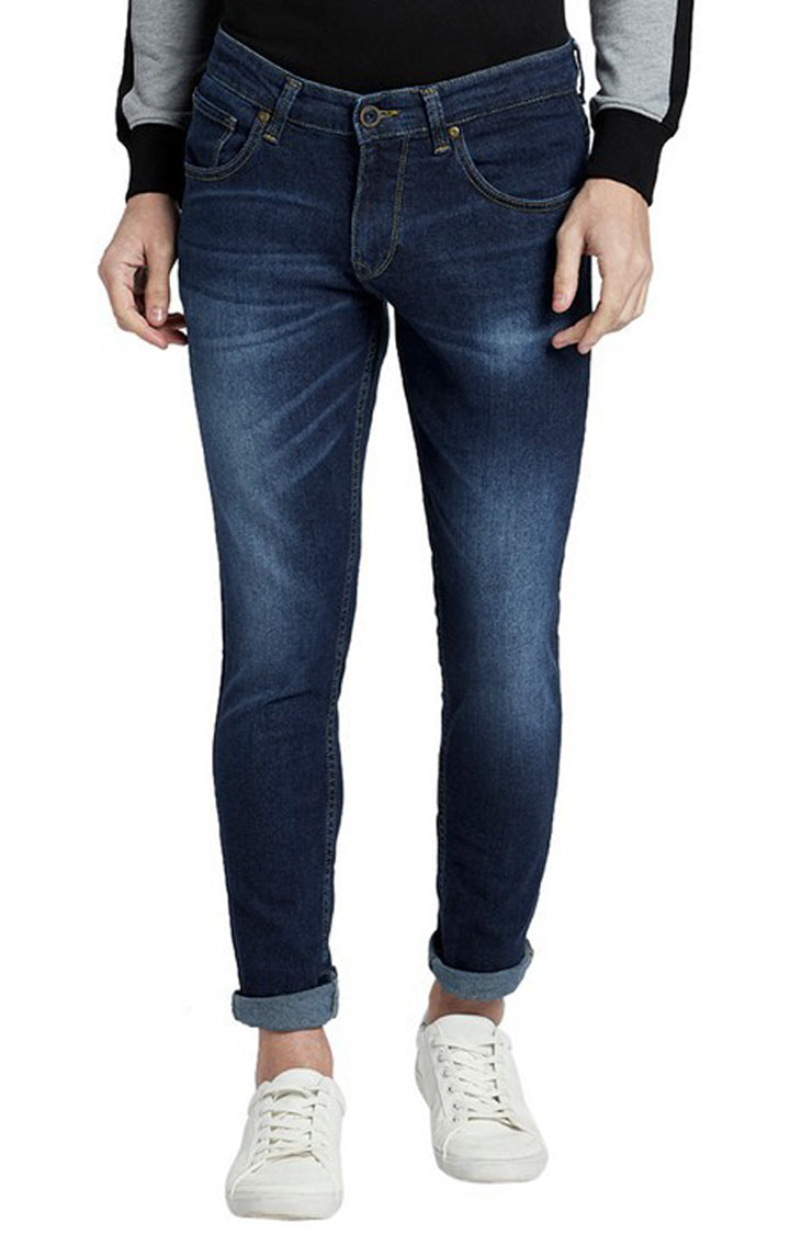 Spykar Men Blue Cotton Super Slim Fit Tapered Length Jeans (Super Skinny)