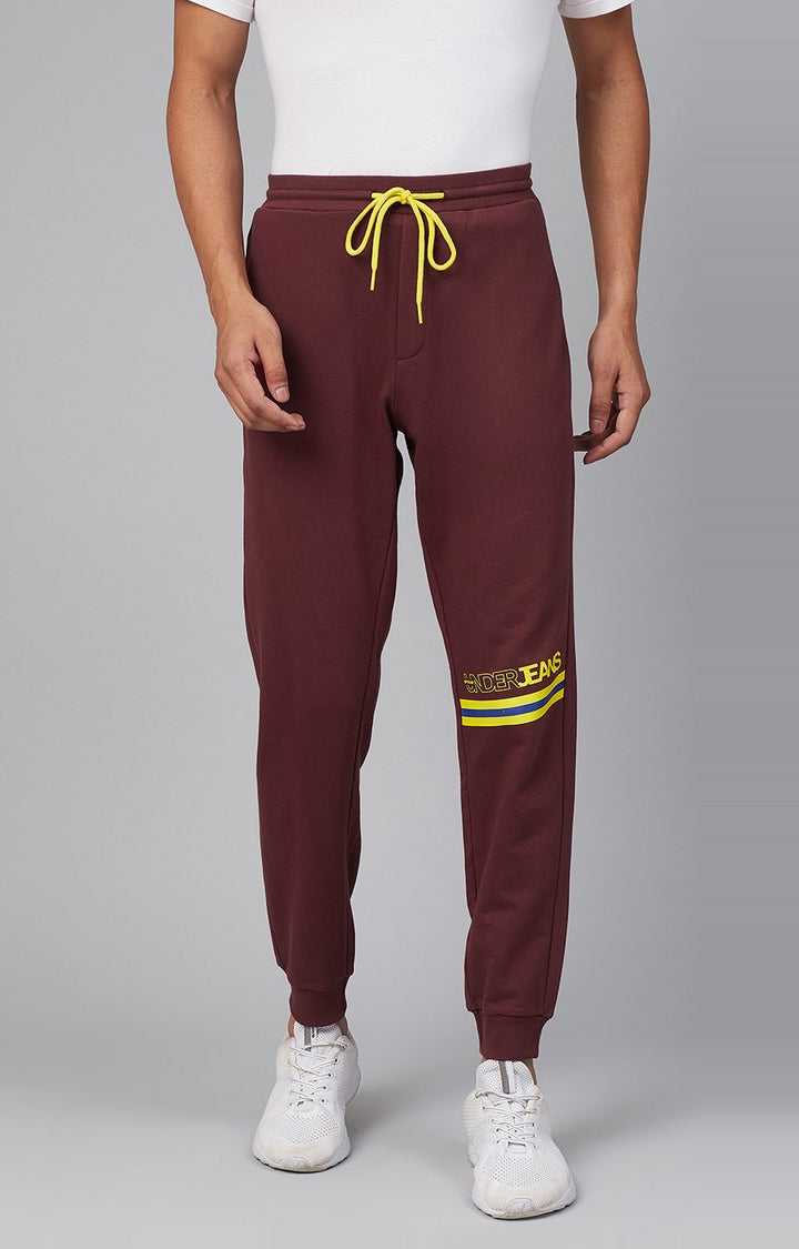 Underjeans by Spykar Men Premium Knitted Maroon Trackpant