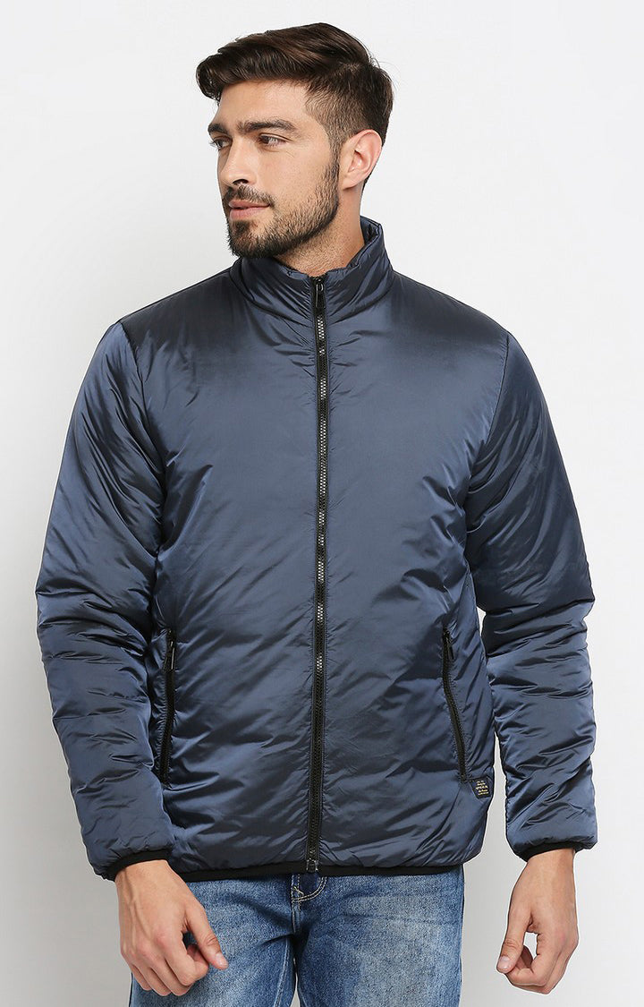 Spykar Blue Polyester Casual Jacket For Men