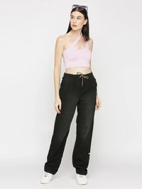 Women Bella Jeans Straight Fit Black High Rise