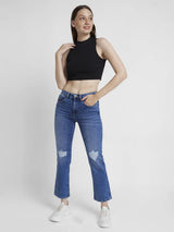 Women Emma Jeans Slim Fit Mid Blue Mid Rise