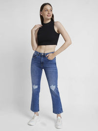 Women Emma Jeans Slim Fit Mid Blue Mid Rise