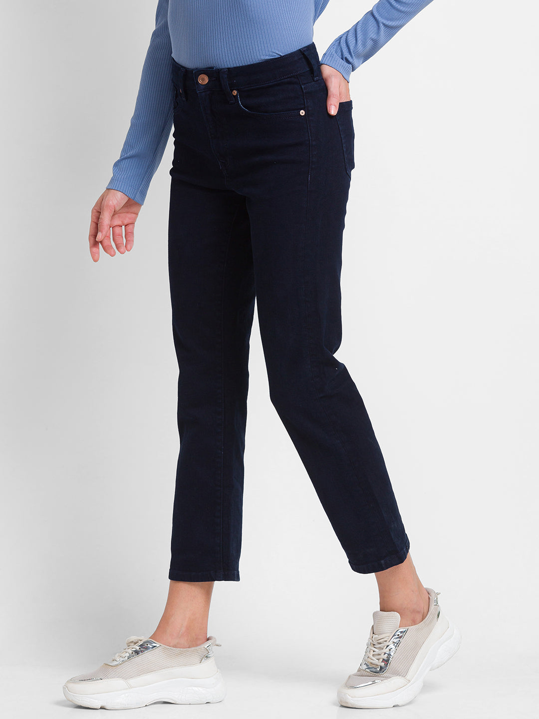 Women Emma Jeans Slim Fit Dark Blue Mid Rise