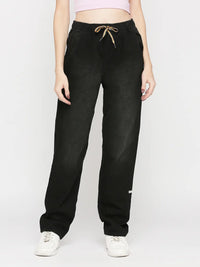 Women Bella Jeans Straight Fit Black High Rise