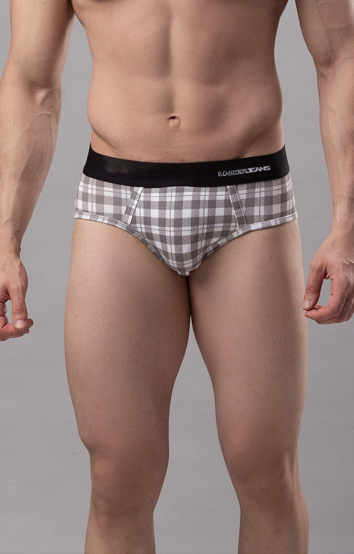 White Cotton Brief For Men Premium- Underjeans By Spykar