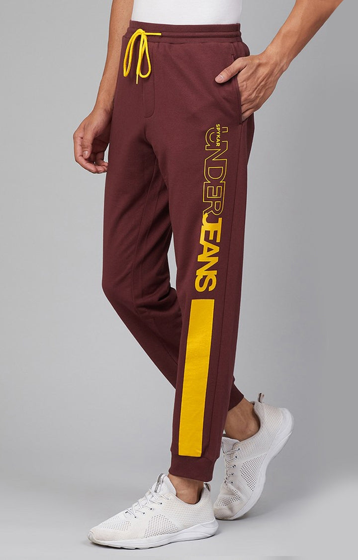 Underjeans by Spykar Men Premium Knitted Maroon Trackpant