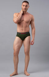 Underjeans by Spykar Men Premium Olive Brief