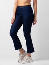 Women Elissa Jeans Boot Cut Fit Dark Blue High Rise