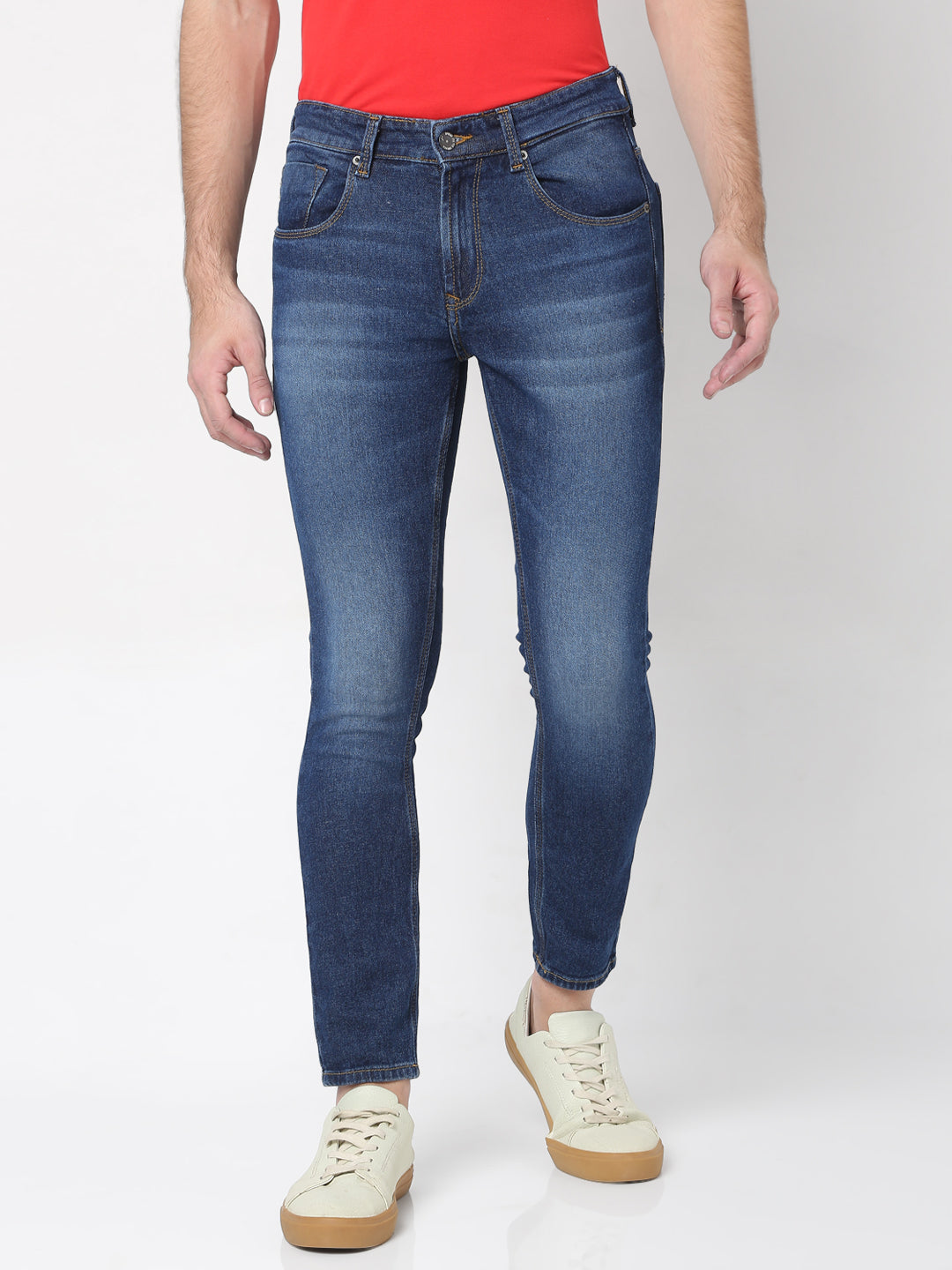 Spykar Men Blue Cotton Slim Fit Tapered Length Jeans (Kano)