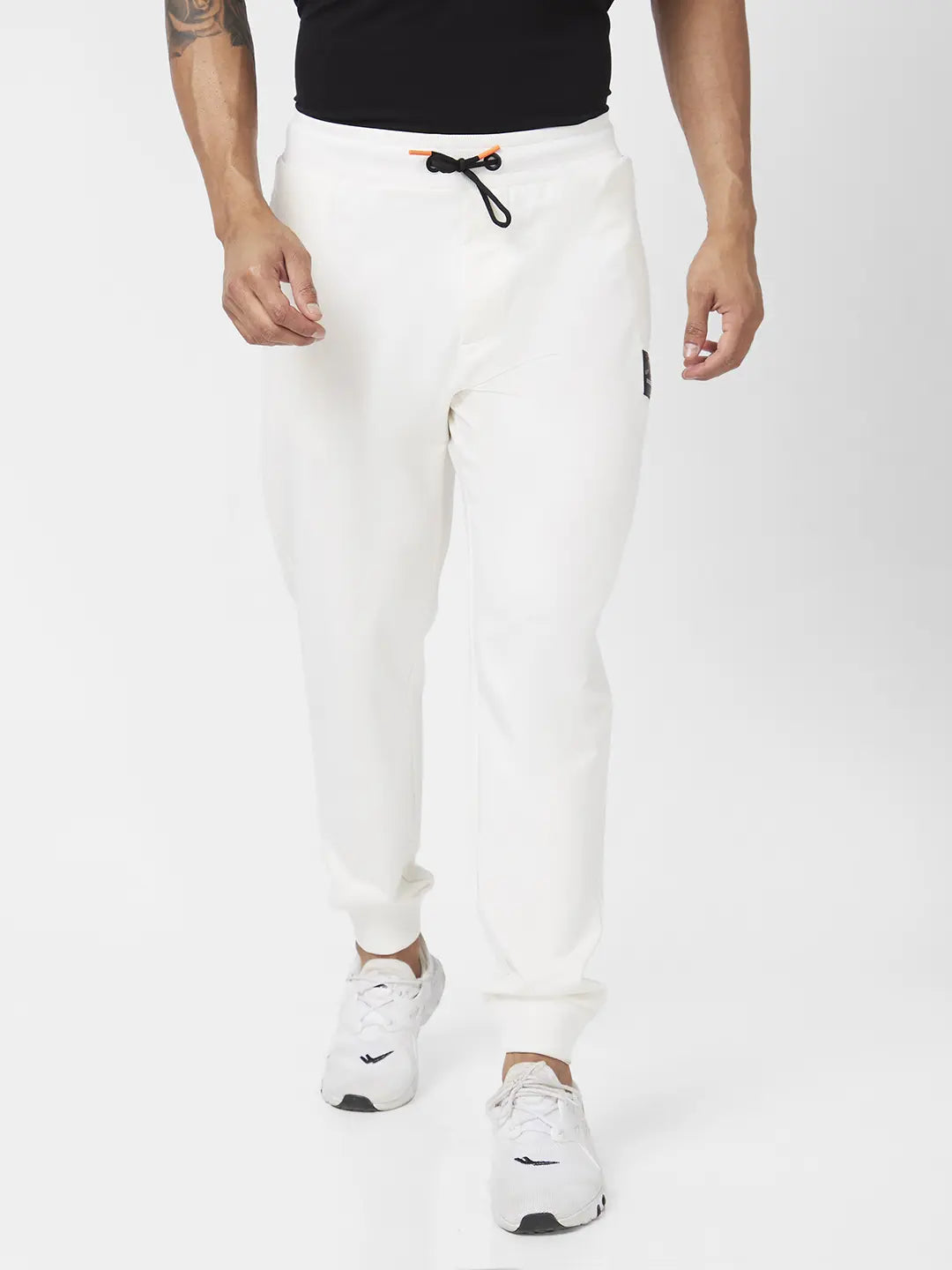 Buy Spykar Men Off White Blended Ankle Length Mid Rise Joggers Trackpant Online