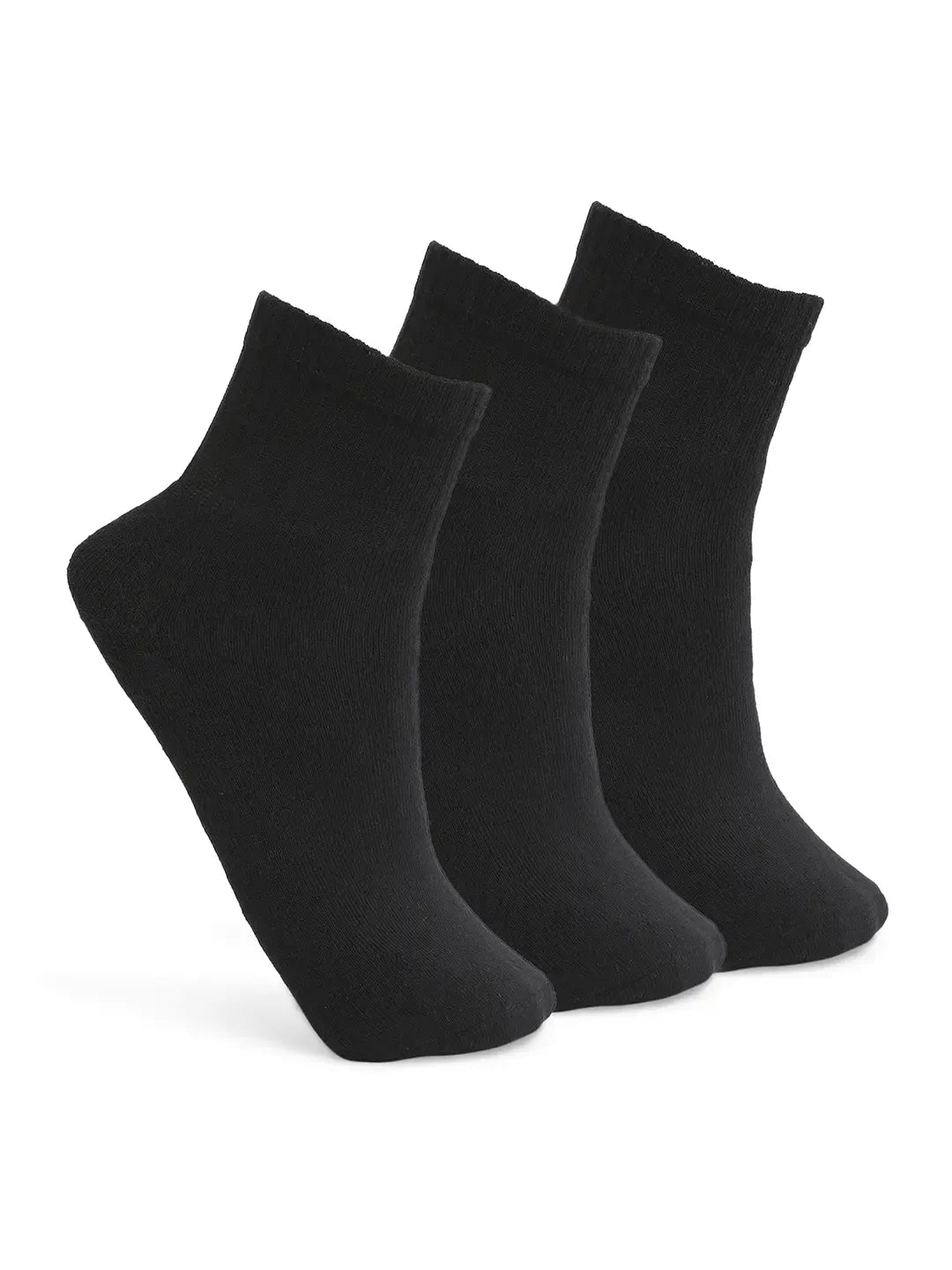 Men Premium Black Cotton Socks - Pack Of 3- Underjeans By Spykar