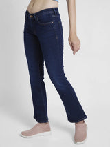 Women Elissa Jeans Boot Cut Fit Dark Blue Low Rise
