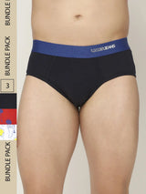 Men Premium Assorted Cotton Blend Printed Brief - Pack Of 3- Underjeans By Spykar