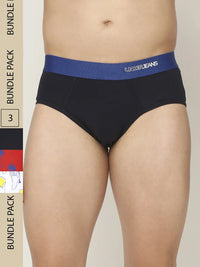 Men Premium Assorted Cotton Blend Printed Brief - Pack Of 3- Underjeans By Spykar