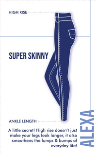 Women Jeans Super Skinny Fit Blue High Rise