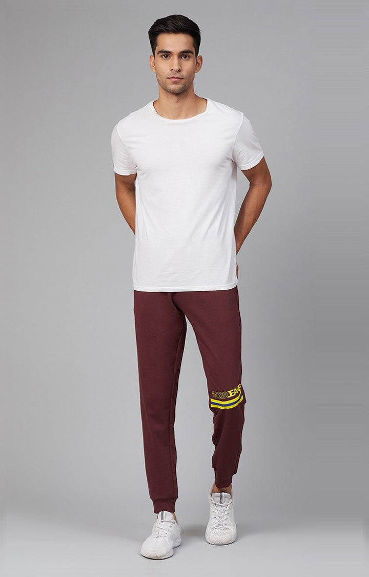 Underjeans by Spykar Men Premium Knitted Maroon Trackpant