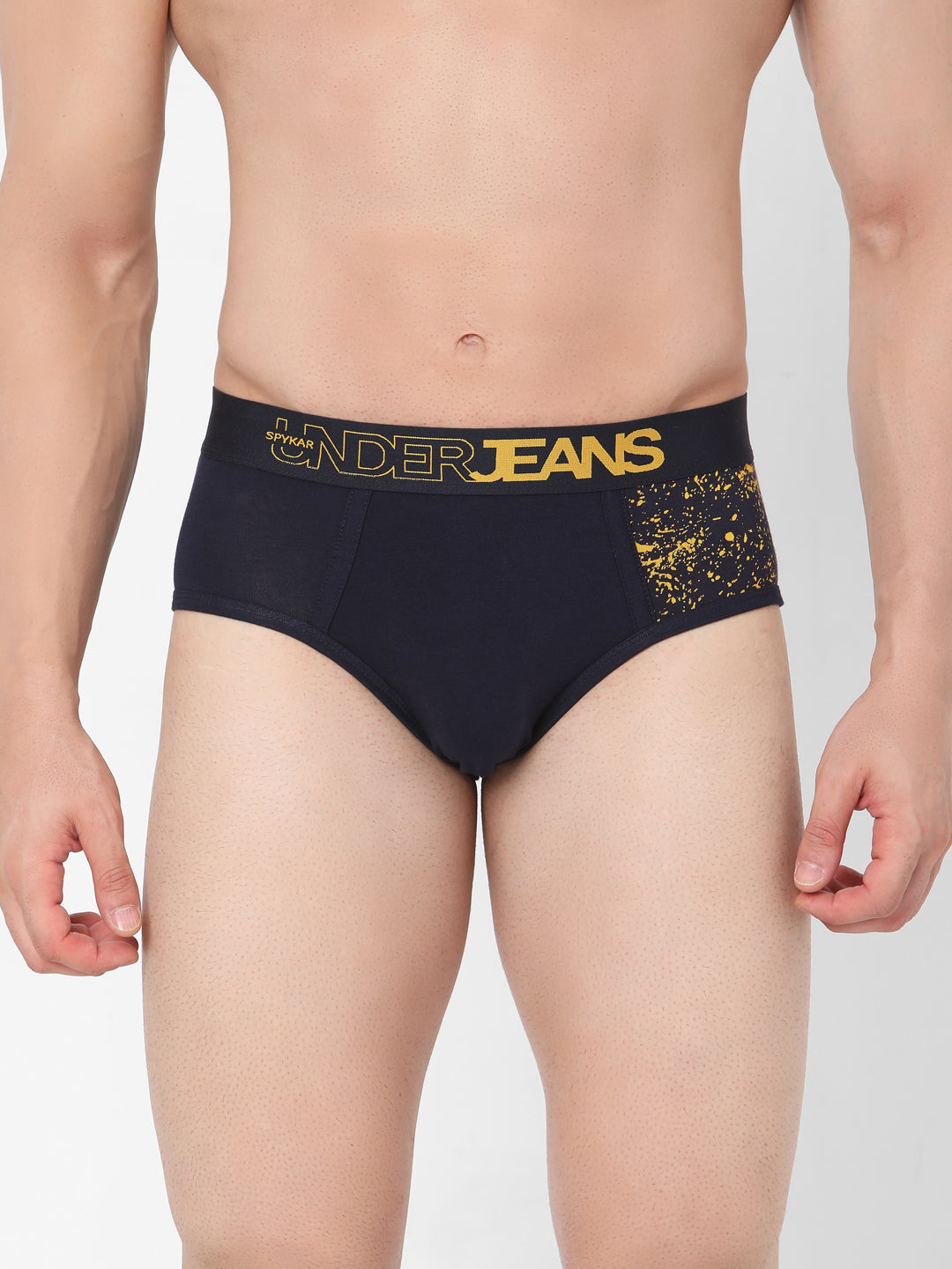 Underjeans By Spykar Men Premium Cotton Blend Navy Brief