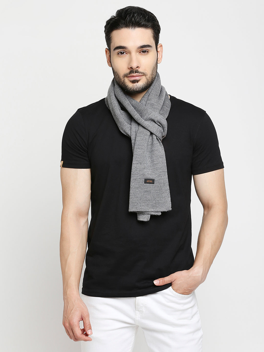 Spykar Grey Cotton Muffler