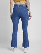 Women Elissa Jeans Boot Cut Fit Mid Blue Mid Rise