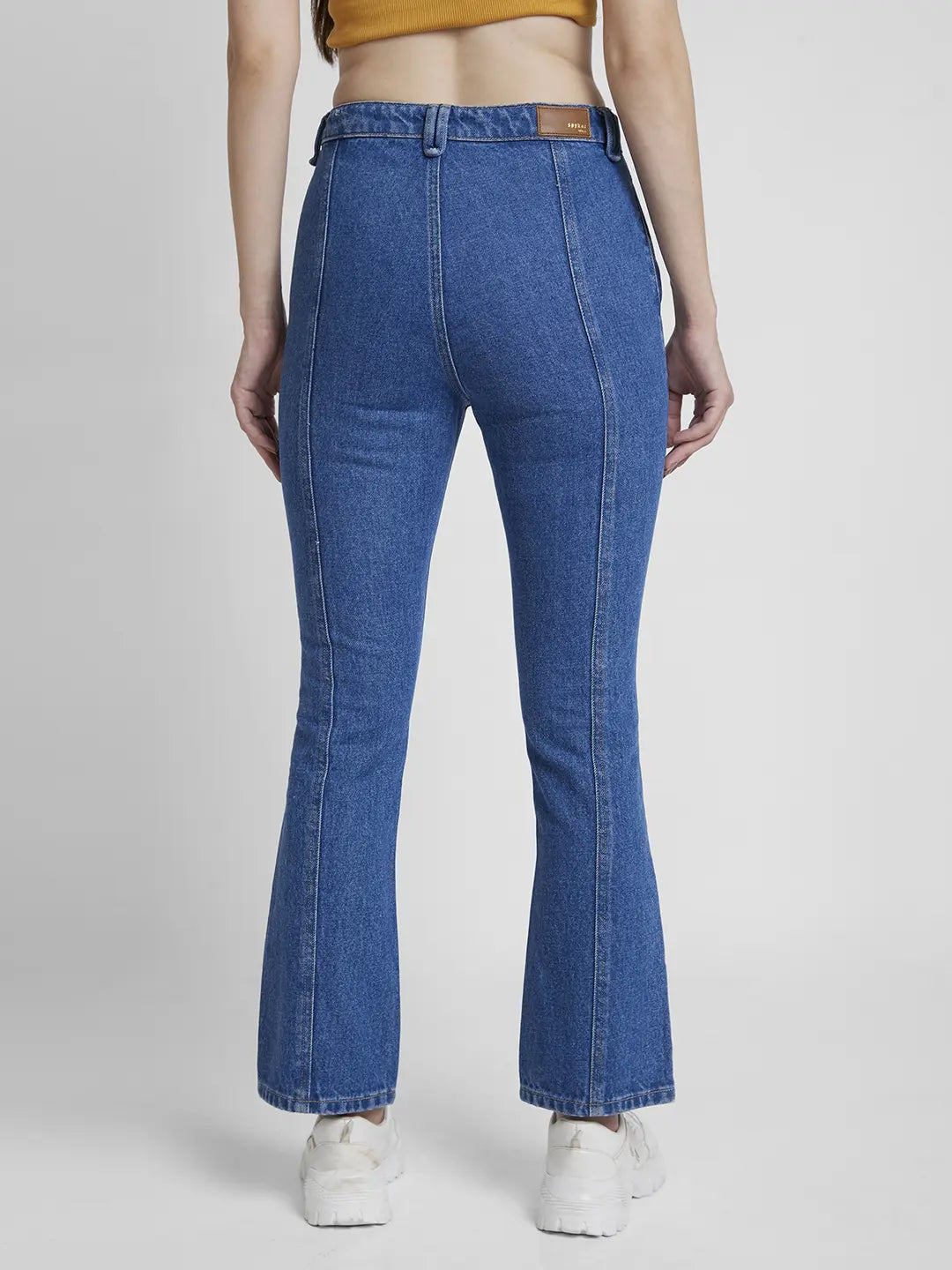 Women Elissa Jeans Boot Cut Fit Mid Blue Mid Rise