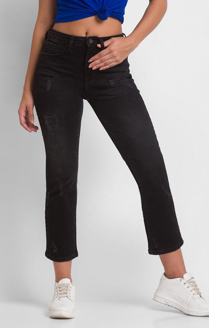 Women Emma Jeans Slim Fit Black Mid Rise