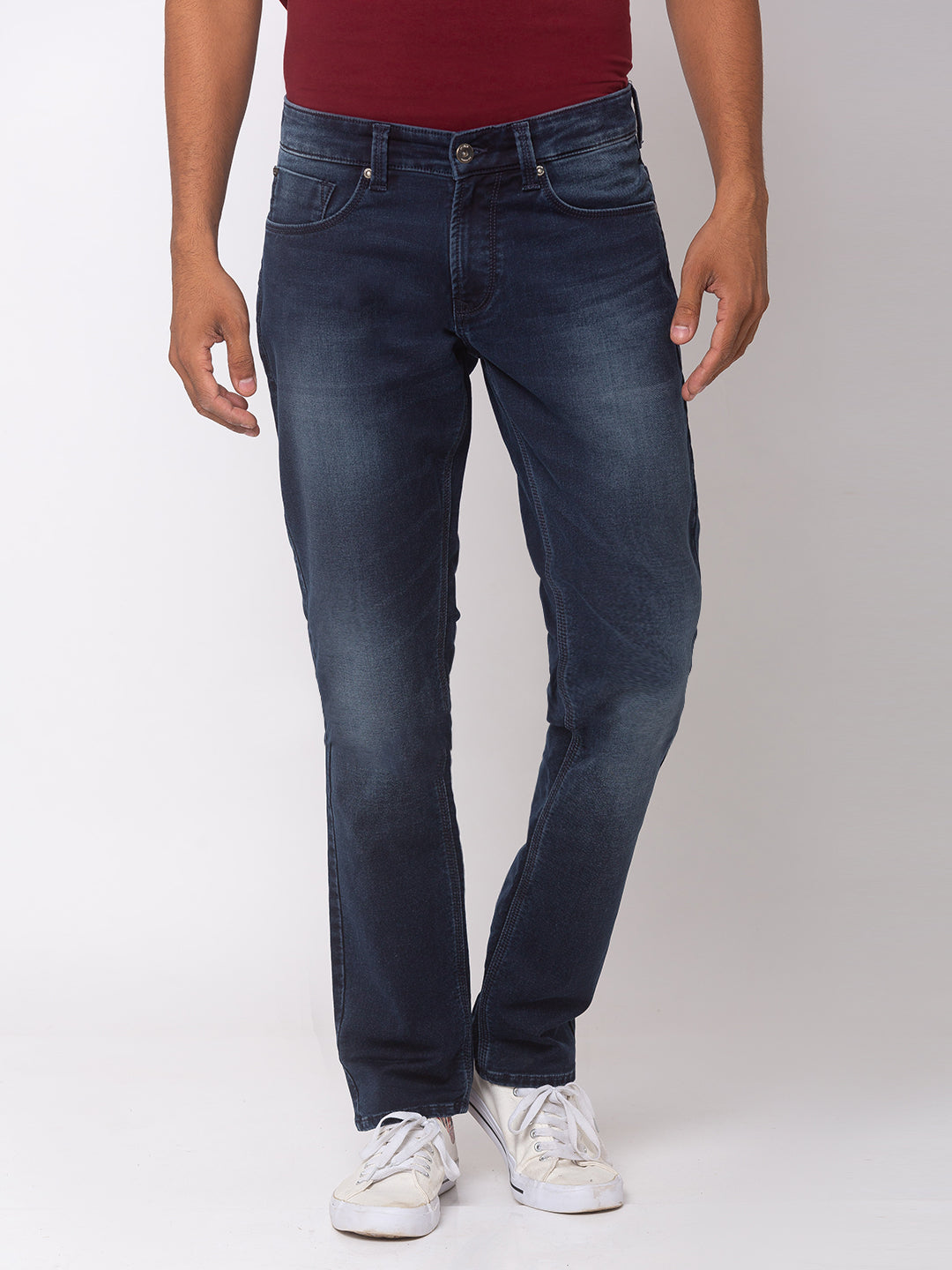 Spykar Men Blue Skinny Low Rise Jeans